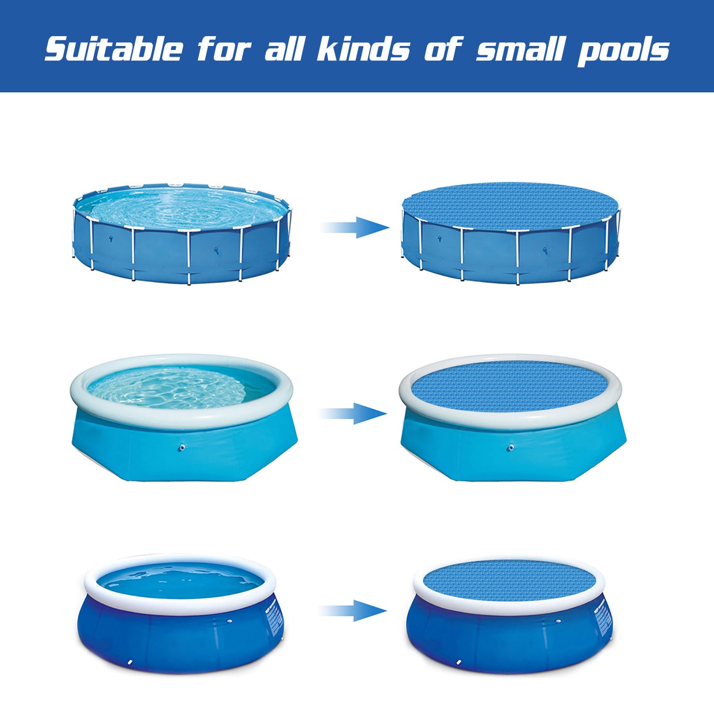 Blue Love Bubble Film Swimming Pool Cover
